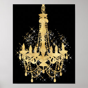 Poster Candelabro Dourado da faísca