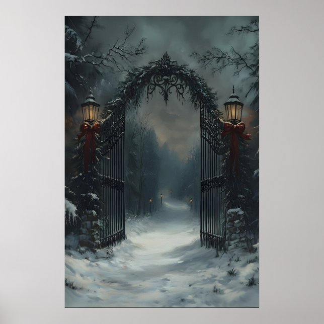 Poster Candlelit Labyrinth Corredor do Castelo Gótico Art (Frente)