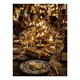 Póster Candlelit Wine & Bread Feast