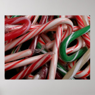 Póster Candy Canas Natal Feriado Branco Verde e Vermelho