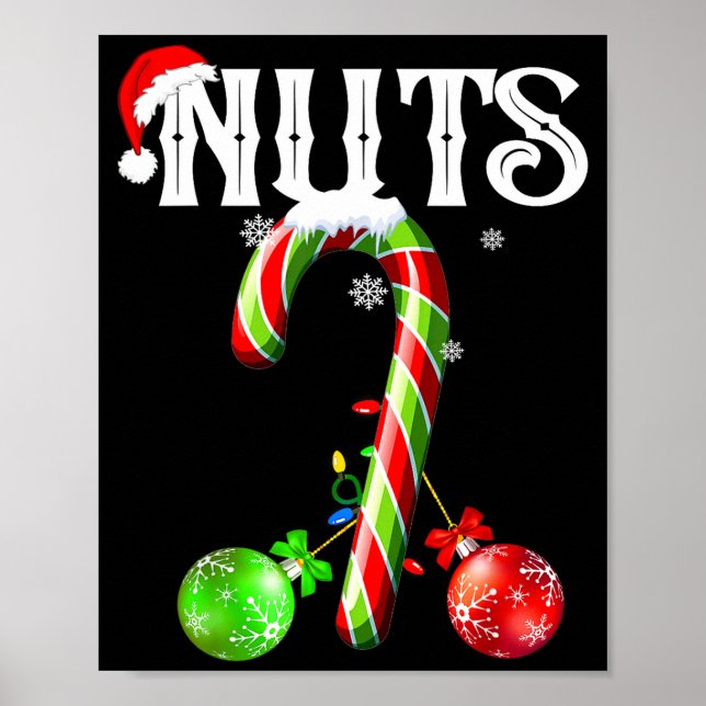 Poster Candy Cane Chest Nuts Couples Funny Chestnuts Xmas (Frente)