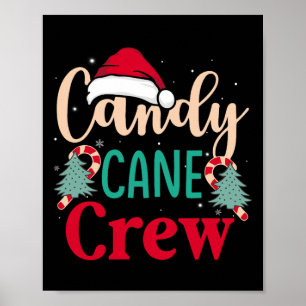 Poster Candy Cane Crew Diversão De Natal Doces Em Xmas Wo