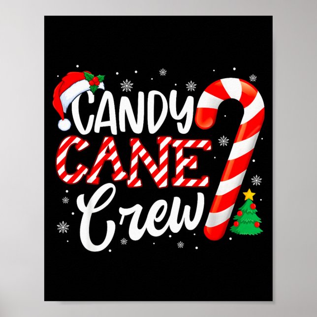 Poster Candy Cane Crew Funny Xmas Christmas Pajamas Men W (Frente)