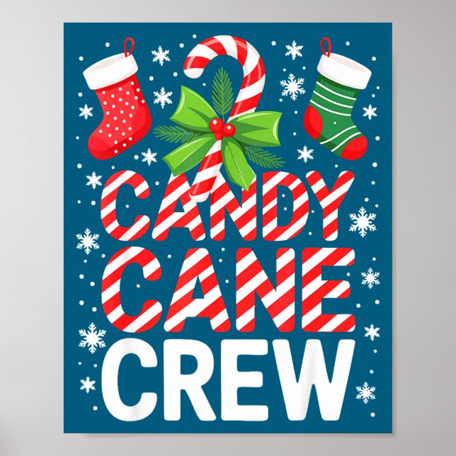 Poster Candy Cane Crew Shirt Adult Men Women Kids Christm (Frente)