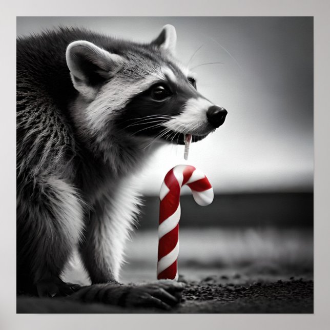 Poster Candy Cane Raccoon II (Frente)