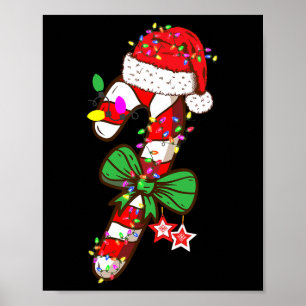 Poster Candy Cane Santa Hat Xmas Light Kids