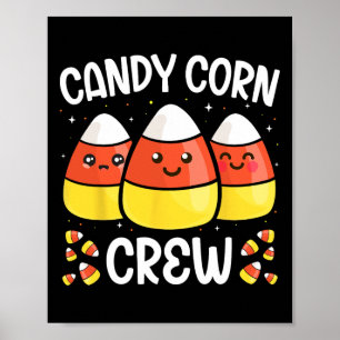 Poster Candy Corn Crew Halloween Homens Mulheres Amigos