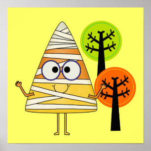 Póster Candy Corn Mummy Halloween