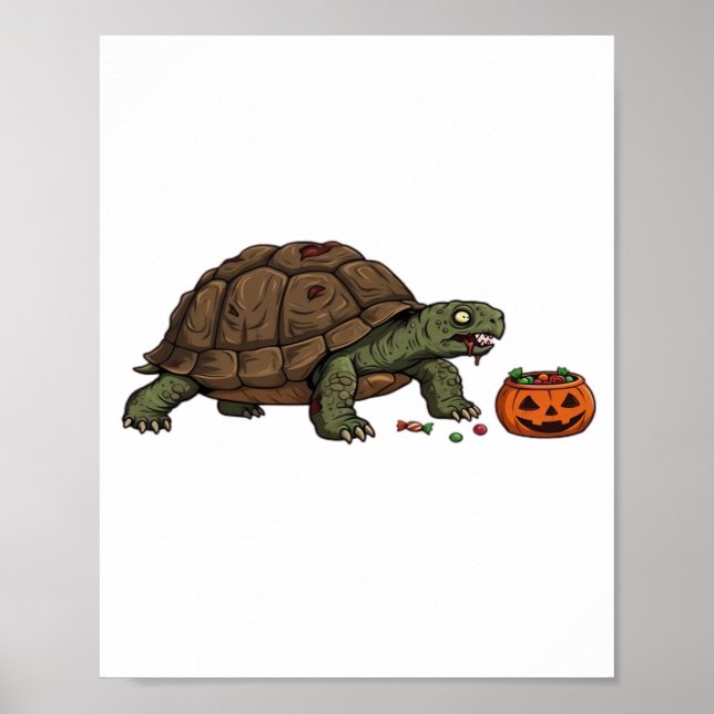 Poster Candy Crawl de Tartaruga Zumbi - Halloween Lento e (Frente)
