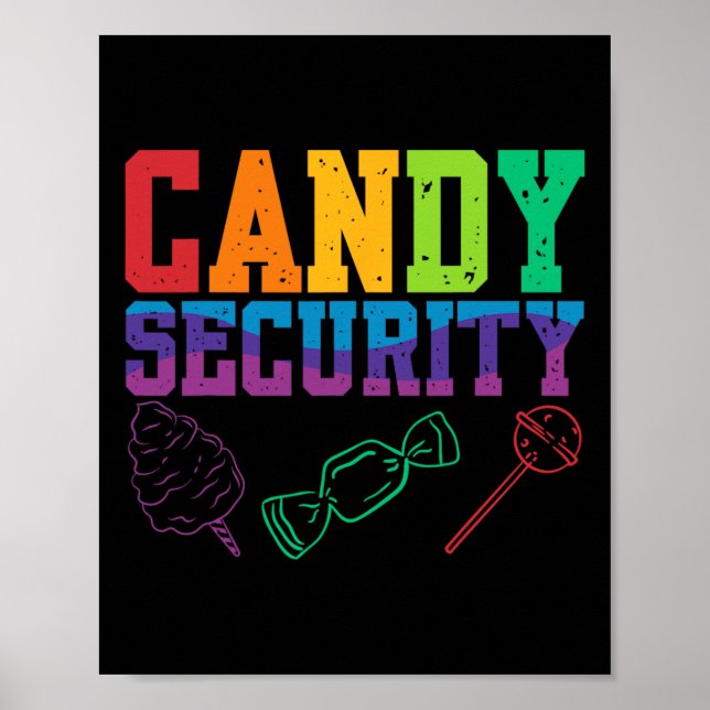 Poster Candy Security Candyland Halloween Costume Kids Te (Frente)