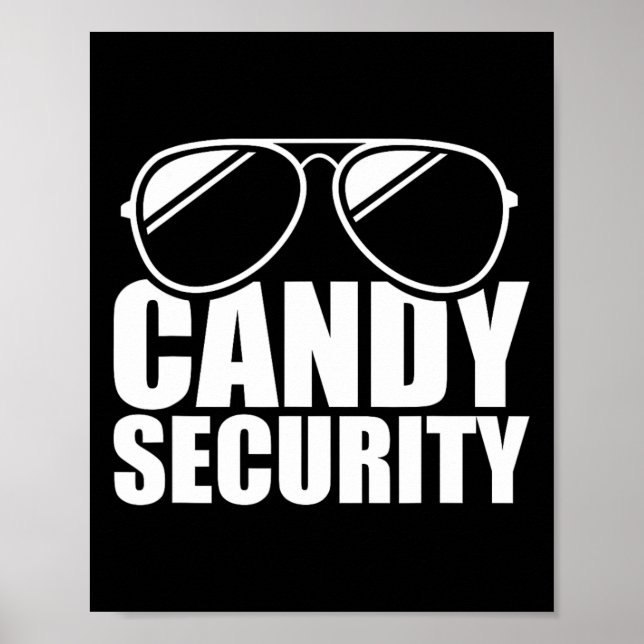 Poster Candy Security Engraçado Fácil Adulto de Figurino  (Frente)