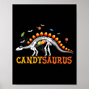 Poster Candysaurus Candy Corn Dinossauro Esqueleto Feliz 