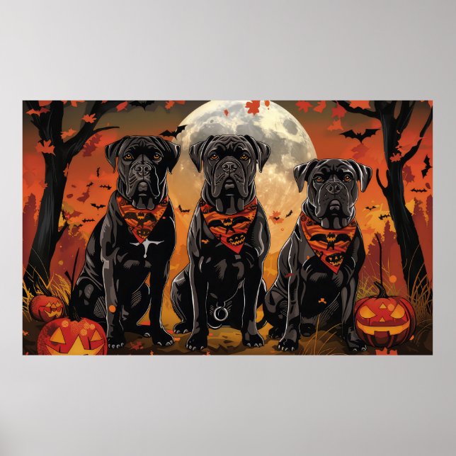 Poster Cane Corso Halloween Spooky (Frente)