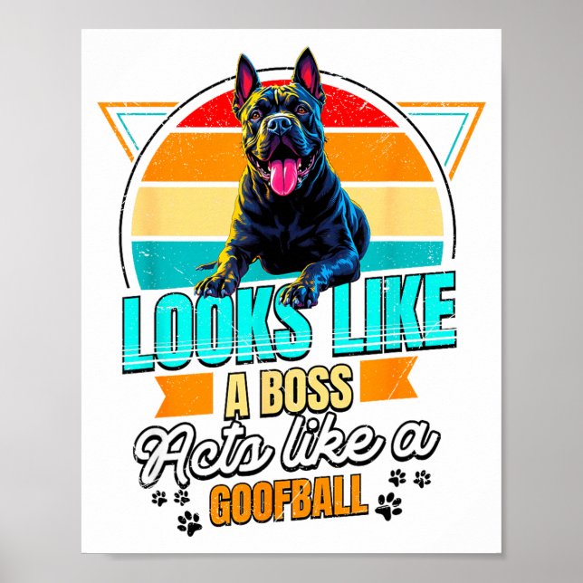 Poster Cane Corso Lover Funny Cane Corso Retro  (Frente)