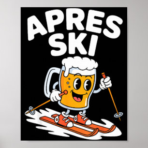 Poster Caneca de cerveja pós-esqui esqui férias de invern