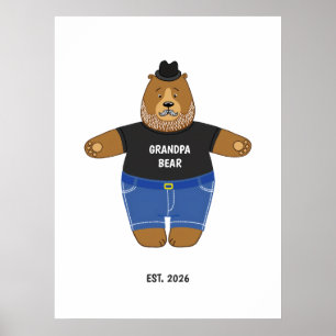 Poster Caneca Especial Dia dos Pais Urso Papai Bonito