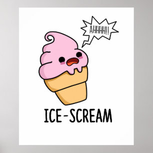 Poster Caneta Cone De Sorvete Gelado De Gritar Gelo