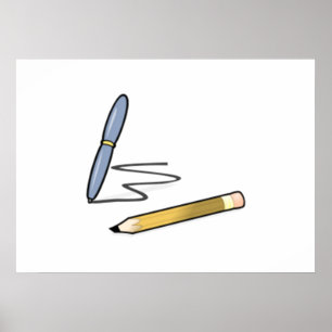 Póster Caneta e lápis