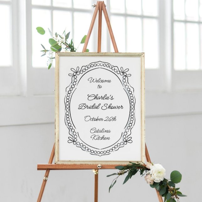 Poster Caneta e Tinta Fitas e Pérolas Sinais de Boas-vind (Criador carregado)