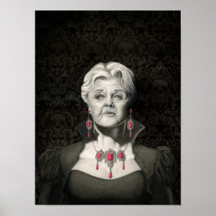 Poster Caneta gótica escura e tinta Angela Lansbury post
