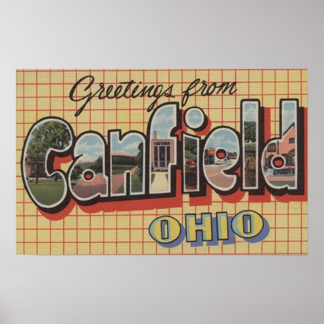 Póster Canfield, Ohio - Cenas com Letras Grandes (Frente)