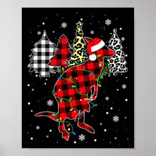Poster Canguru de Natal Animais Natal Xadrez Búfalo Leop
