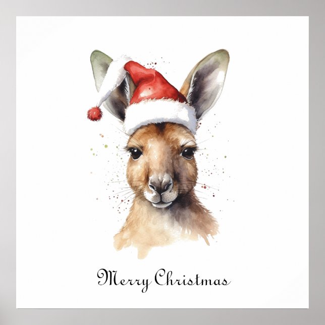 Poster Canguru de Natal, personalizável (Frente)