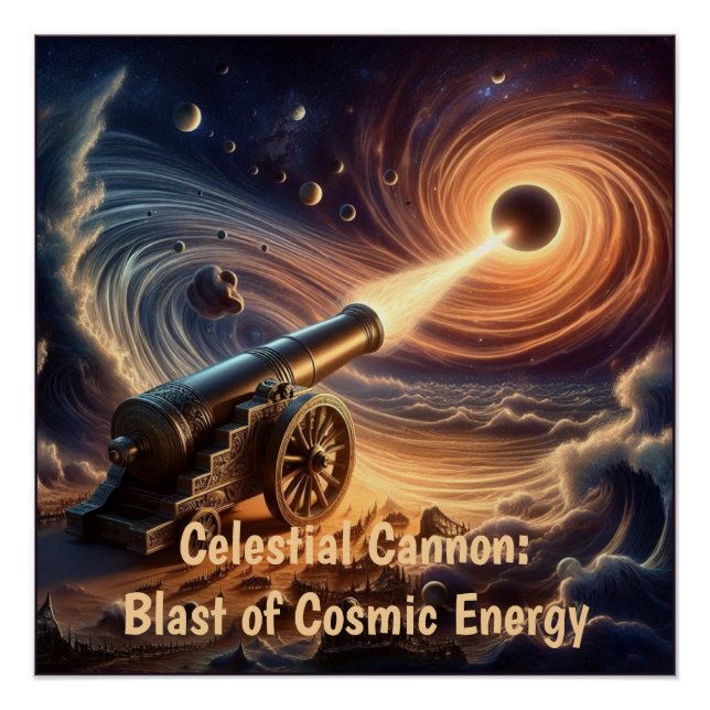 Póster Canhão Celestial: Explosão de Energia Cósmica (Frente)