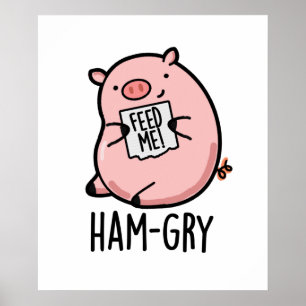 Poster Canhão de Porco Cute com Fome