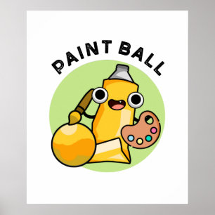Poster Canhão de Tinta de Pintura em Cute de Paintball