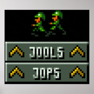 Poster Canhão Heros Jools e Jops Retro DOS Gam