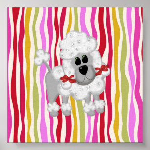 Póster Caniche colorida colossal