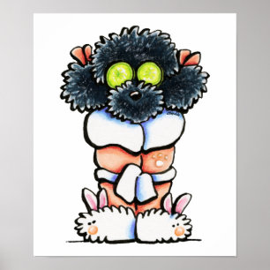 Póster Caniche preta dos termas