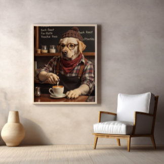 Poster Canina Cafeinada Em Cozy Flannel
