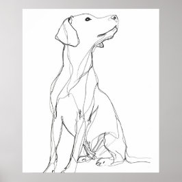 Poster Canino Cão - linha minimalista art III