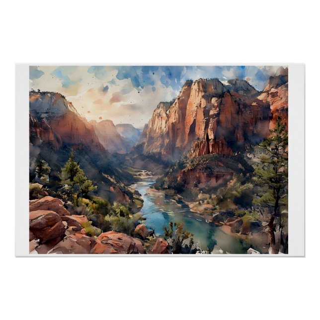 Póster Cânion de Zion ao Nascer do Sol,  (Frente)