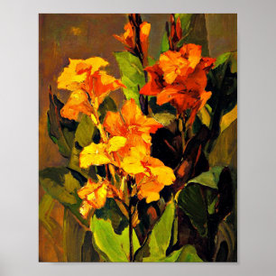 Poster Canna Lily, pintura floral de Franz Bischoff,