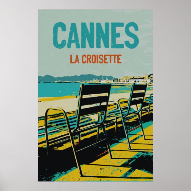 Poster Cannes Côte d'Azur La Croisette Illust França (Frente)