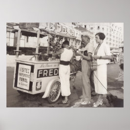Poster Cannes, França nos anos 30