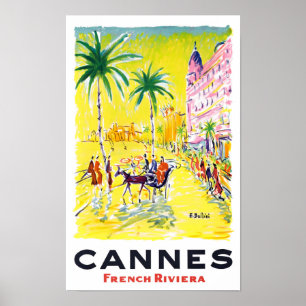 Poster Cannes France viagens vintage