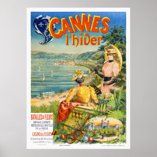 Poster Cannes l'hiver France Viagens vintage