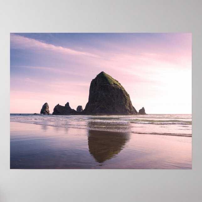 Poster Cannon Beach e Haystack Rock Sunset Fotografia (Frente)