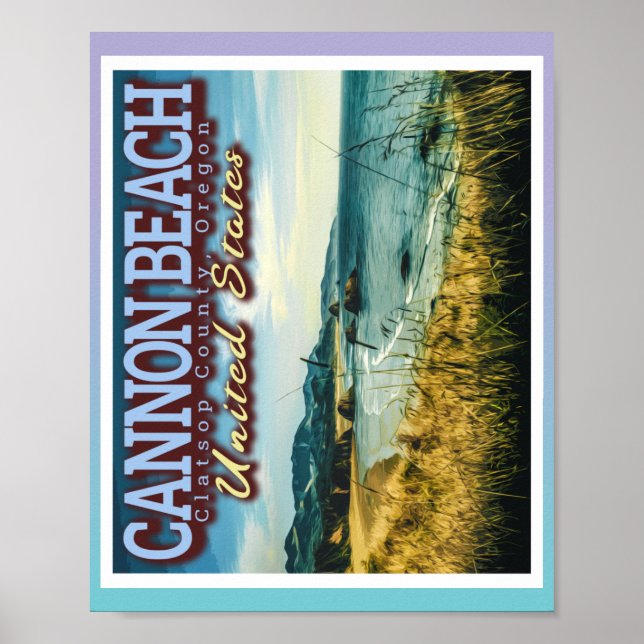 POSTER CANNON BEACH - HAYSTACK ROCK - OREGON EUA (Frente)