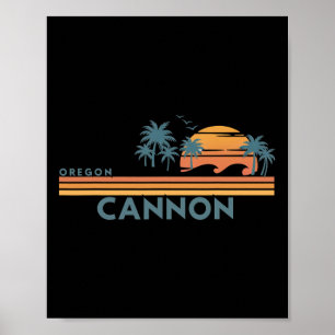 Poster Cannon Beach Oregon Férias de Verão Vintage dos An