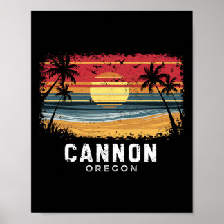 Poster Cannon Beach Oregon Surfboard Beach