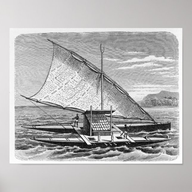 Póster Canoa dupla Fijiana da História de (Frente)
