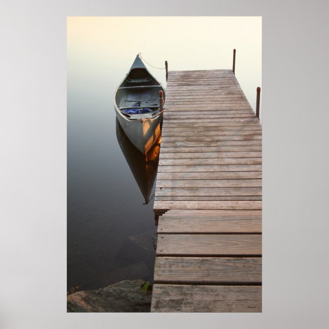 Póster canoa em lago cristalino - personalizado (Frente)