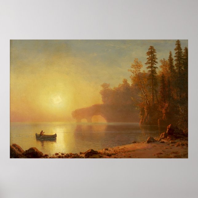 Poster Canoa Indígena por Albert Bierstadt (Frente)