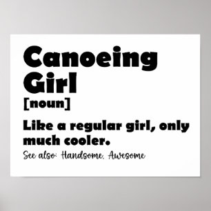 Poster Canoagem de Definição de Rapariga Meninas Engraçad
