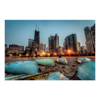 Póster Canoas na praia de Oak Street um pouco depois do p